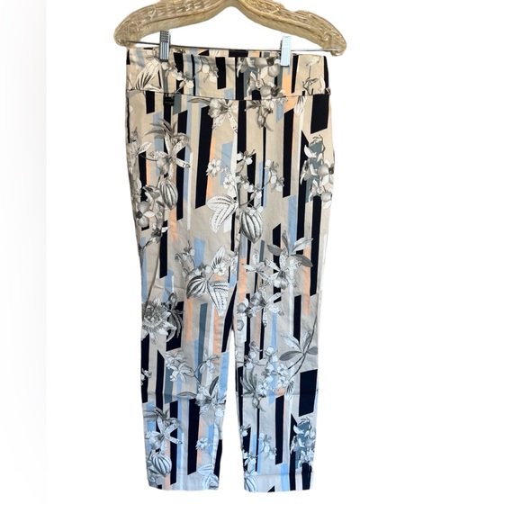 Lisette L Montreal Slim Ankle Pant Passion Floral Print Beige Size 8 - Picture 5 of 12